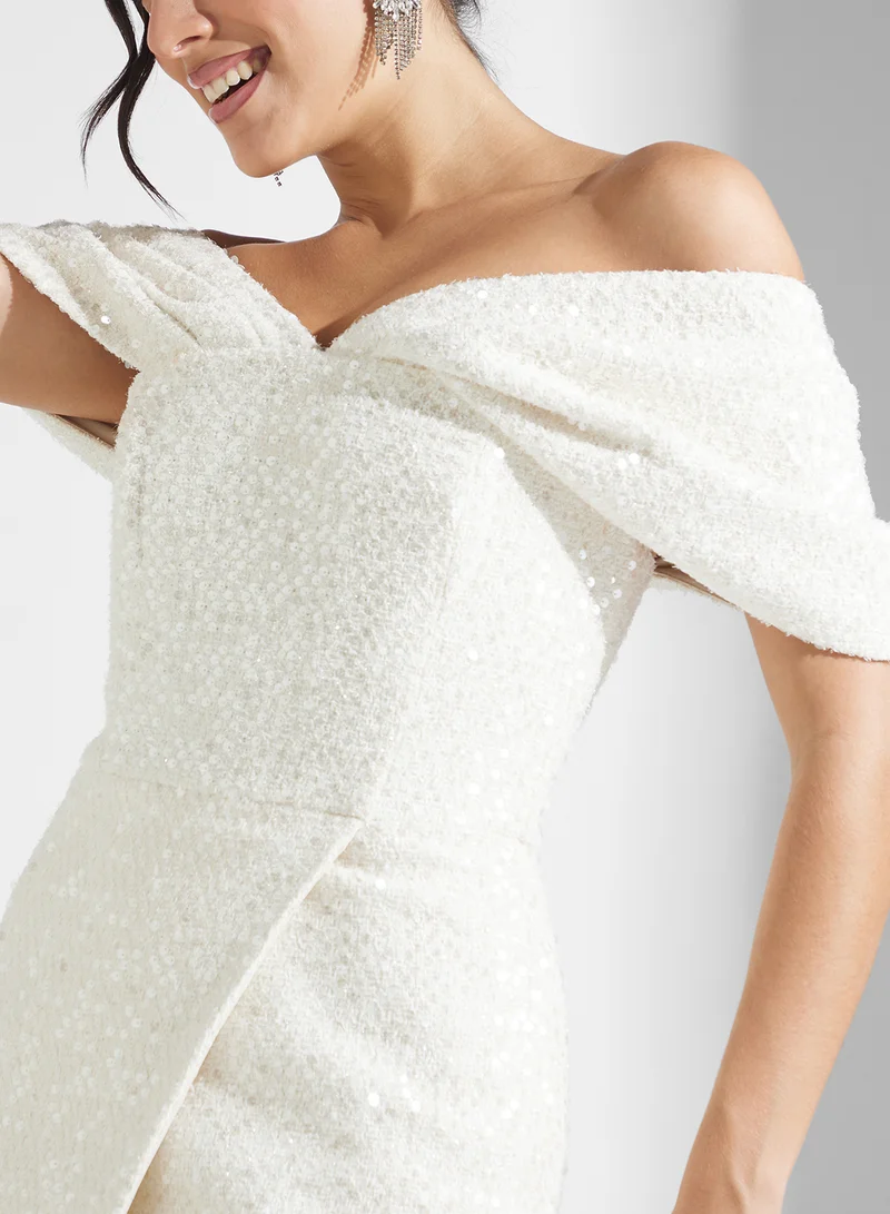 lavish alice Off-Shoulder Cocktail Dress