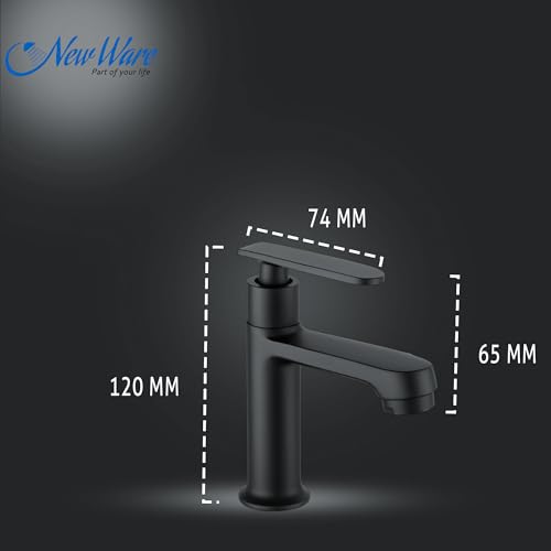 New Ware Brass Matte Black Hot & Cold Single for Home, Bathroom, Kitchen Faucet with 15 cm Tall Body Faucets Mixer Taps - Image 3