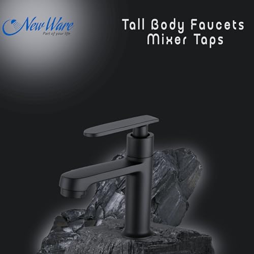 New Ware Brass Matte Black Hot & Cold Single for Home, Bathroom, Kitchen Faucet with 15 cm Tall Body Faucets Mixer Taps - Image 5
