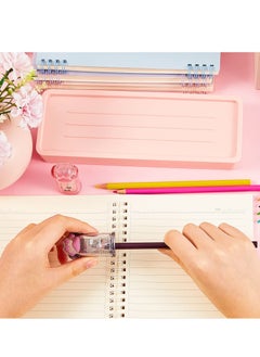 KASTWAVE Pencil Sharpener, 4Pcs Cute Cat Paw Kawaii Manual Pencils Sharpeners Kids Cat Claw Pencil Sharpener Stationery with Lid for Office Home School Supplies (Pink and Grey)  - Image 5