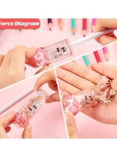 KASTWAVE Pencil Sharpener, 4Pcs Cute Cat Paw Kawaii Manual Pencils Sharpeners Kids Cat Claw Pencil Sharpener Stationery with Lid for Office Home School Supplies (Pink and Grey)  - Image 2