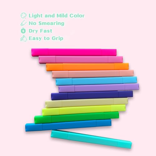 konket 12pc Bible Highlighters And Pens No Bleed Cute Highlighter For Journaling, Candy Cute Pastel Highlighter - Image 5