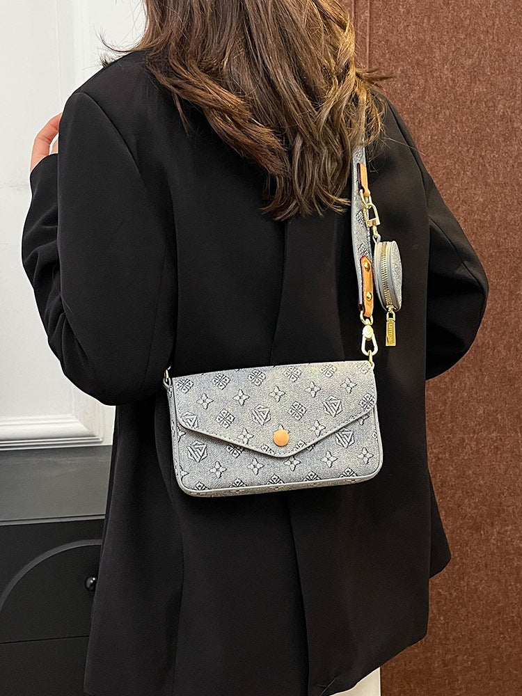 Envelope Bag Vintage Old Flower All-Match High-End Chain Mini Crossbody Women'S Small Square Bag Single Shoulder - Image 3