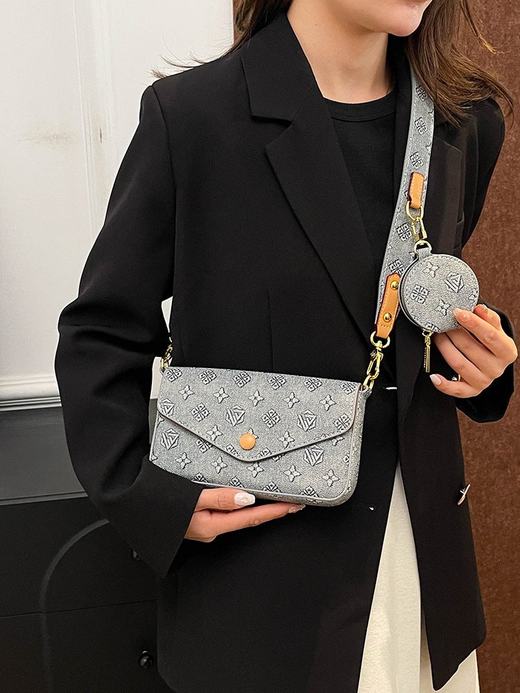Envelope Bag Vintage Old Flower All-Match High-End Chain Mini Crossbody Women'S Small Square Bag Single Shoulder - Image 2