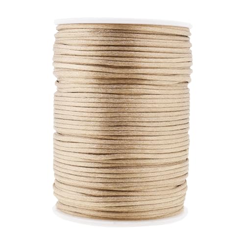 Mandala Crafts Nylon Satin Cord 2mm Rattail Khaki String 100 Yds Chinese Knotting Cord for Bracelet Necklace Jewelry Making Macrame Trim - Image 1