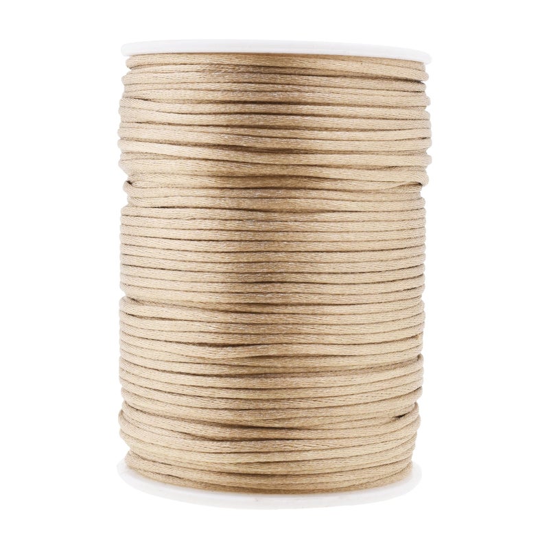 Mandala Crafts Nylon Satin Cord 2mm Rattail Khaki String 100 Yds Chinese Knotting Cord for Bracelet Necklace Jewelry Making Macrame Trim - Image 3