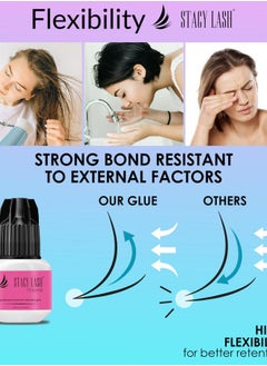 Stacy Lash Volume Eyelash Extension Glue Stacy Lash 0.17fl.oz/5ml/3-4 Sec Drying Time/Retention 6 Weeks/Black Adhesive/Professional Supplies/Pegamento de Pestañas  - Image 5