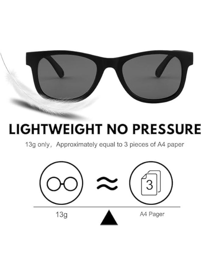 2 Pack Toddler Sunglasses Polarized, with Strap, for 2-4 Years Kids, Girls Boys Baby Glasses UV Protection - Image 3