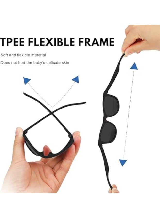 2 Pack Toddler Sunglasses Polarized, with Strap, for 2-4 Years Kids, Girls Boys Baby Glasses UV Protection - Image 5