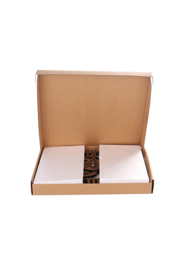 Y&D Roman Wooden Retro Gear Bell Wall Clock Black/Brown 40 x 40cm - Image 4