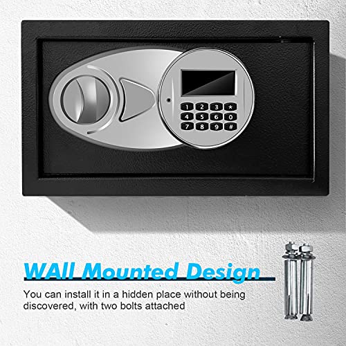 Sdstone Safe Box with Sensor Light,Hidden Safe Box with Key & Digital Lock for Home and Company. Electronic Security Safe Box Wall or Cabinet Fixed Design, 0.4 Cubic Feet - Image 4