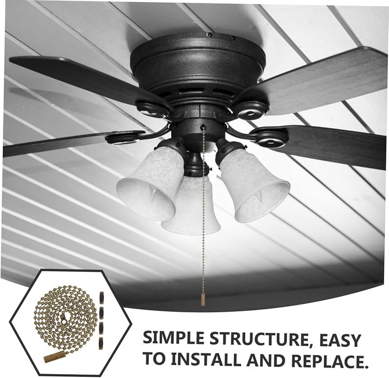 سلسلة سحب خرزية بنية داكنة لمروحة السقف وتركيبة الإضاءة، إكسسوار منزلي أنيق - Image 4