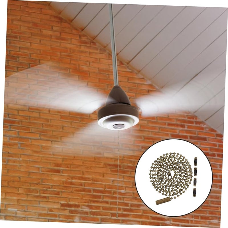 سلسلة سحب خرزية بنية داكنة لمروحة السقف وتركيبة الإضاءة، إكسسوار منزلي أنيق - Image 5