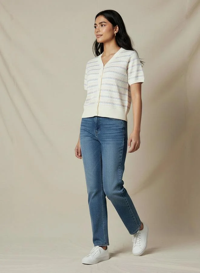 لي كوبر Lee Cooper Regular Fit Cardigan with Stripes