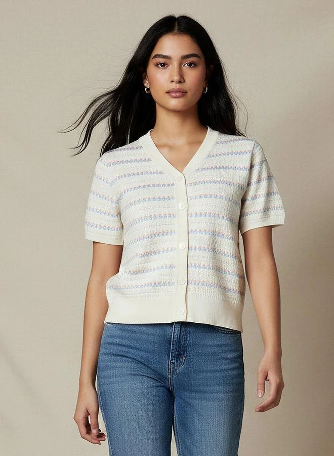 لي كوبر Lee Cooper Regular Fit Cardigan with Stripes