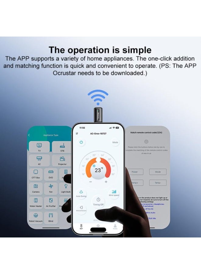 يسيدو جهاز تحكم عن بُعد ذكي يسيدو EC26C من النوع C للهواتف المحمولة يعمل بالأشعة تحت الحمراء (أسود) - Image 5