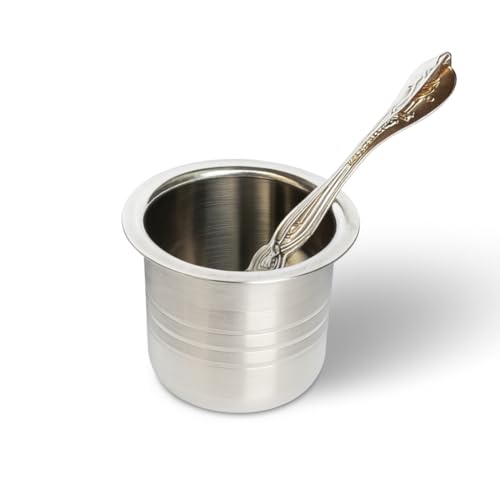 MAYAPURI 100% Stainless Steel Panch Patra with Achmani Pali for All Pooja | Standard Size Pooja Patra Set for Daily Rituals & Festivals - Image 2