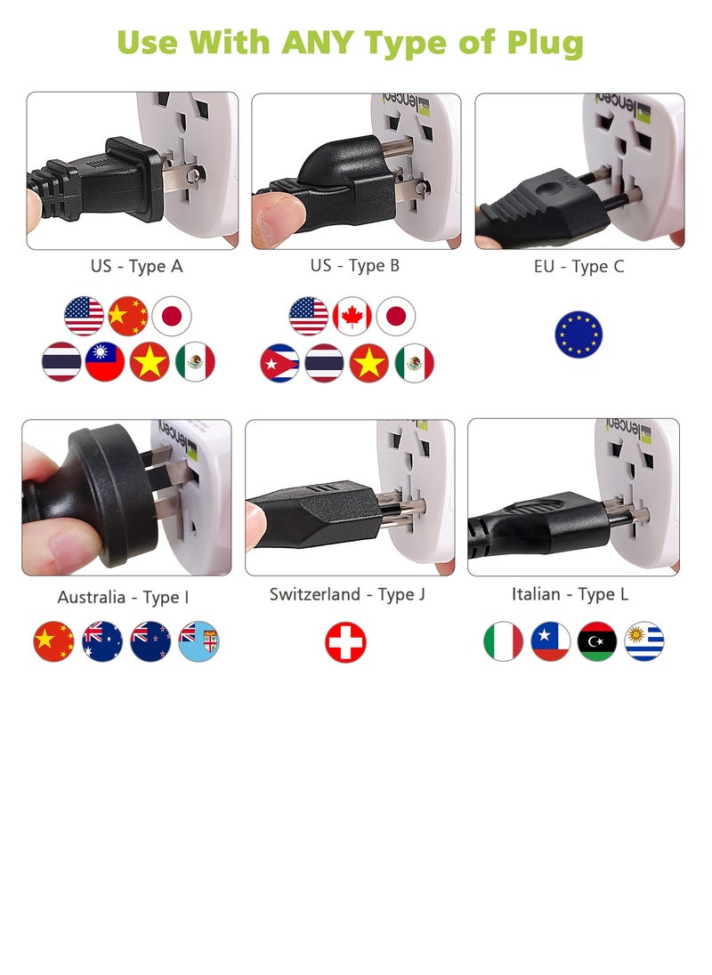Lencent - 2X World to UK Travel Adapter, Visitor from USA/Europe/China/Australia to 3 Pin UK Adapter Plug, USA to UK Adapter/China/AU to UK adapter - Image 1