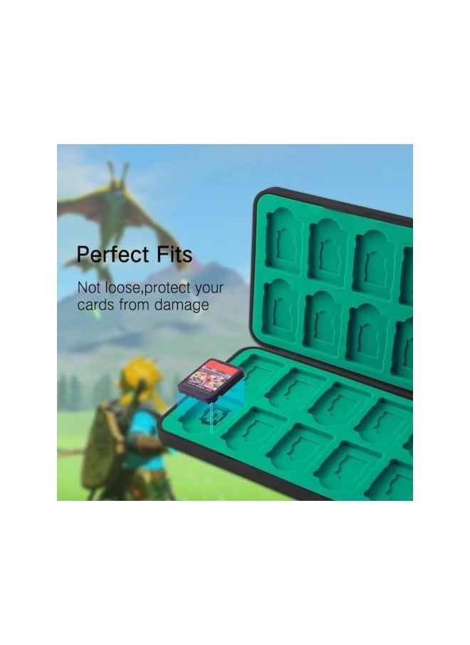 PROMASS Switch Game Case Compatible with Nintendo Switch Games & Micro SD Cards, Switch Game Holder Cartridge Case with 24 Game Card Storage (Black (48 card))  - Image 3