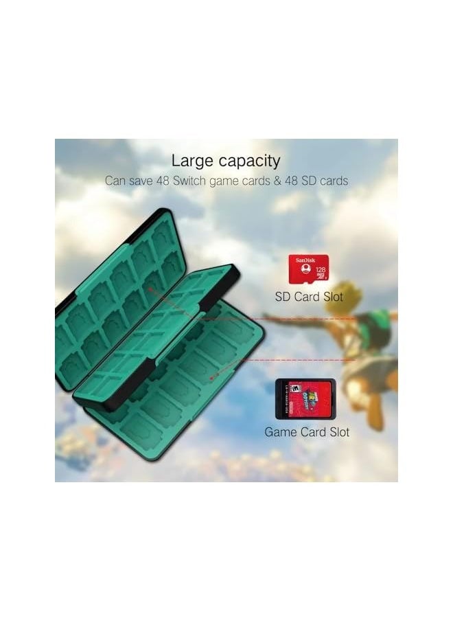 PROMASS Switch Game Case Compatible with Nintendo Switch Games & Micro SD Cards, Switch Game Holder Cartridge Case with 24 Game Card Storage (Black (48 card))  - Image 2