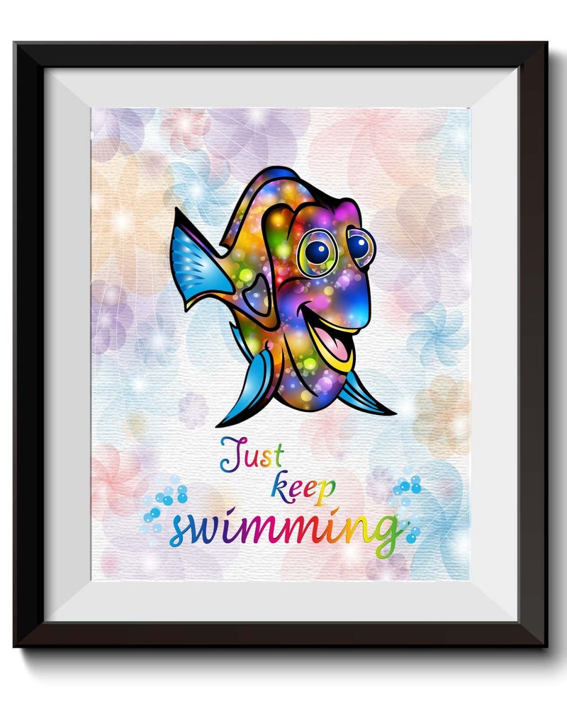Uhomate Dory Finding Nemo Home Canvas Prints Wall Art Inspirational Quotes Wall Decor Living Room Bedroom Bathroom Artwork C020 (8X10) - Image 5