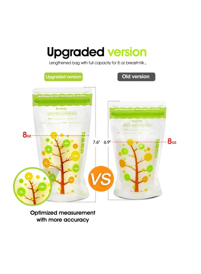 Bimirth Breastmilk Storage Bags, 112 Count BPA Free Convenient Milk Storage Bags for Breastfeeding, 8oz/235ml, 2 Easy Pouring Spouts & Self-Standing Design - Image 3