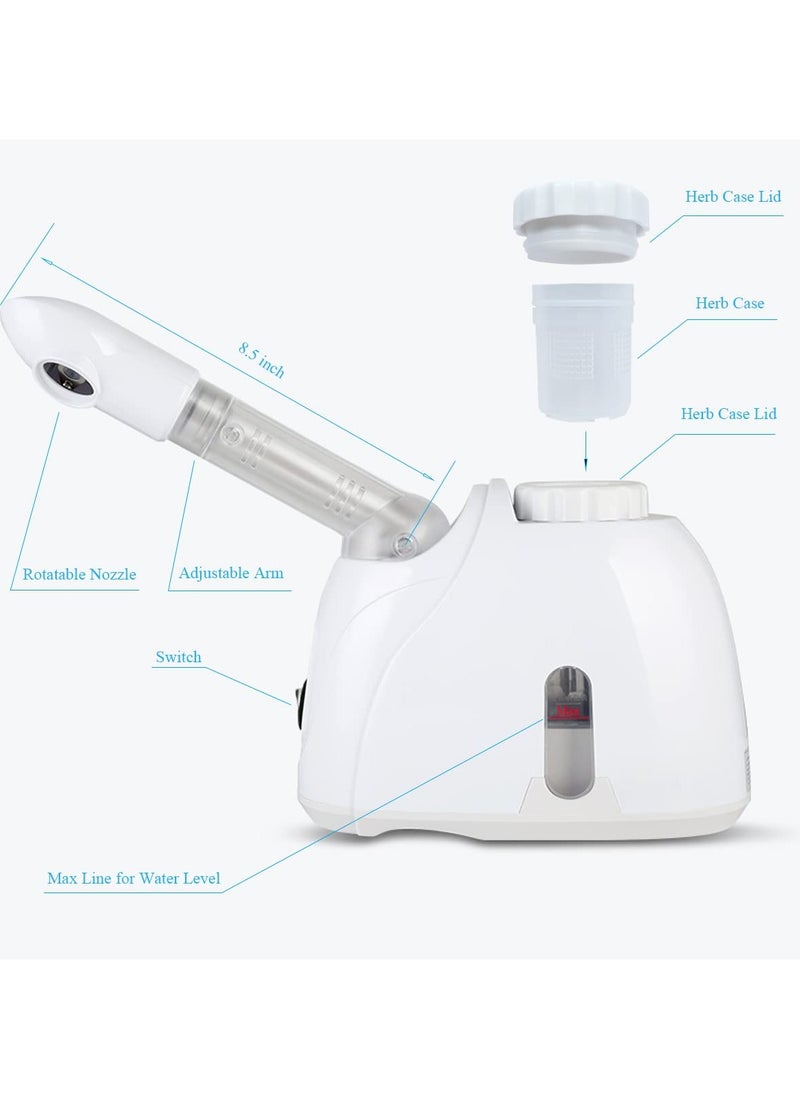 Arabest Professional Facial Steamer Facial Steamer with 360° Rotating Nozzle Sprayer Extendable Arm & Adjustable Nozzle for Sinuses Moisturizing Unclogs Pores or deep Cleaning Skin at Home or Salon, White  - Image 2