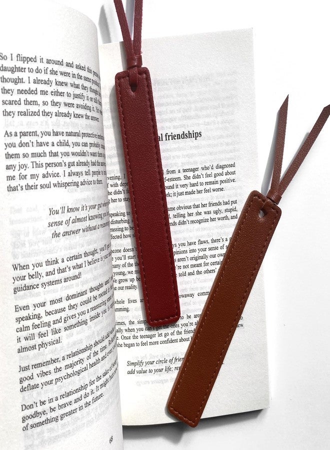 Wayzton Classic Leather Bookmark, Wayzton Handmade Stitched Bookmarks Page Markers Reading Gifts for Book Lovers Readers Men Women Teachers Church Book Club Supplies - Image 3