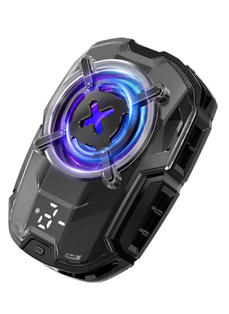 SYOSI - Cell Phone Cooler Fun Cooler DL16 27W Semiconductor Heatsink Cooling Pad with LED Temperature Display Intelligent Controls Fan Speed Settings PUGB Gaming Universal for 2.83-3.66 inches iOS Android - Image 1