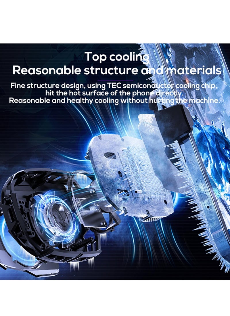 SYOSI - Cell Phone Cooler Fun Cooler DL16 27W Semiconductor Heatsink Cooling Pad with LED Temperature Display Intelligent Controls Fan Speed Settings PUGB Gaming Universal for 2.83-3.66 inches iOS Android - Image 1