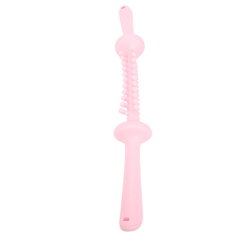 Bendable Muscle Stick Soft TPR Non Slip Long Handle Roller Massage Stick for Legs Arms Pink - Image 3