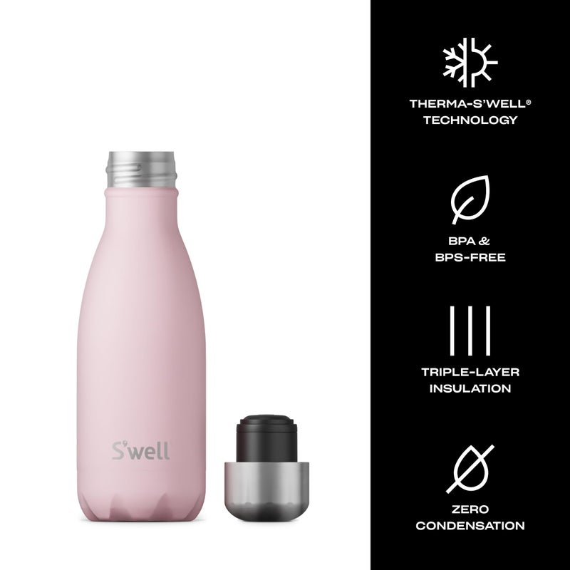 S'well Stainless Steel Water Bottle, 9oz, Pink Topaz, Triple Layered Vacuum Insulated Containers Keeps Drinks Cold for 24 Hours and Hot for 12, BPA Free, Perfect for On the Go - Image 3