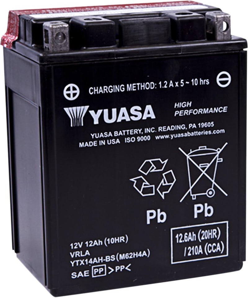 Yuasa YUAM62H4A YTX14AH-BS Maintenance Free H Series AGM Battery with Acid pack - Image 3