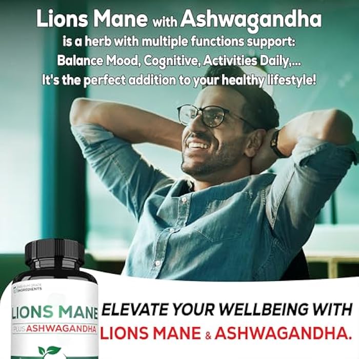 Satoomi Lions Mane Supplement Capsules with Ashwagandha Supplement - 270 Capsules - High Concentrated for Restful Mind, Brain Health, Immune System & Focus Support - Gluten-Free, Non-GMO - Image 5