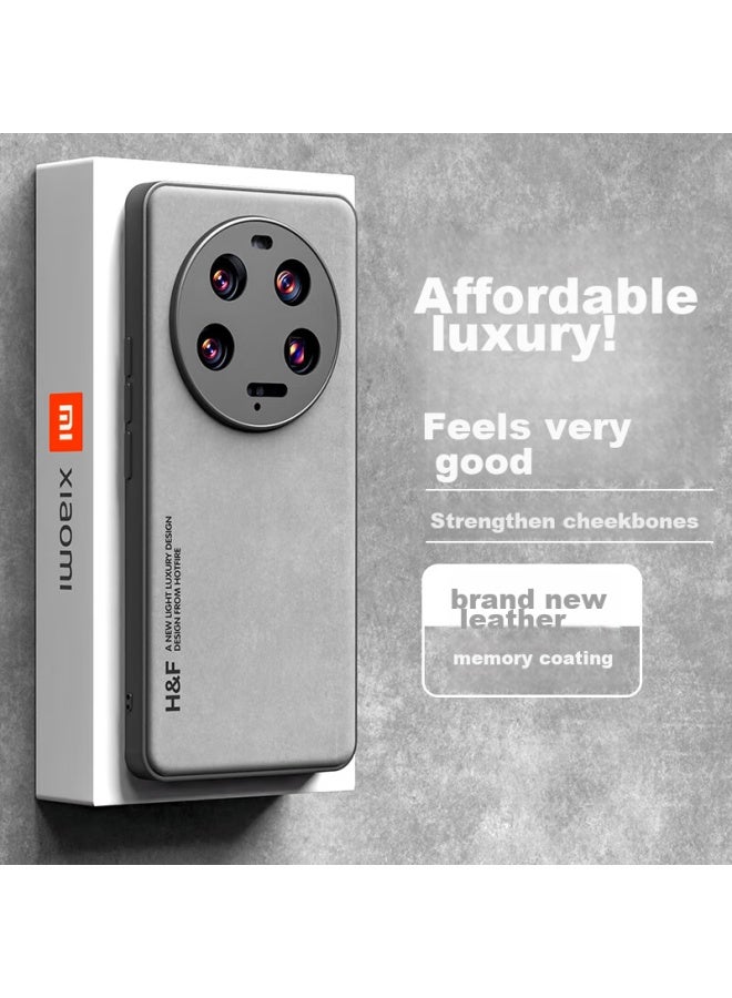 Hotfire Phone Case For Xiaomi 13 Ultra, Xiaomi 13 Ultra Protective Cover, Upgraded Skin-like Lambskin Matte Lens Full Protection Silicone Case For Men And Women Gray - Image 1