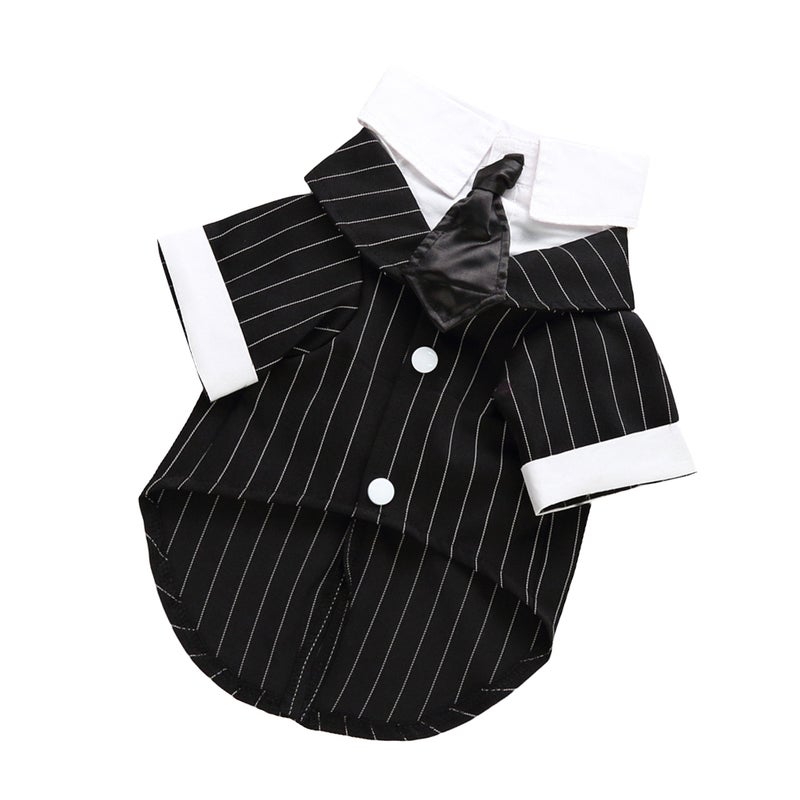 Lovely Dog Clothes Pet Suit Tie Costume Puppy Formal Clothing Comfortable Pet Apparel (Tie Stripe, Size S) - Image 1
