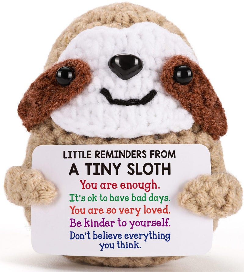 MBL Graduation Inspirational Gifts for Women Little Reminders Birthday Emotional Cheer Support Stress Relief Crochet Sloth Grad Gift for College Students Nurses Week Teacher Her Him Coworker Friend - Image 2