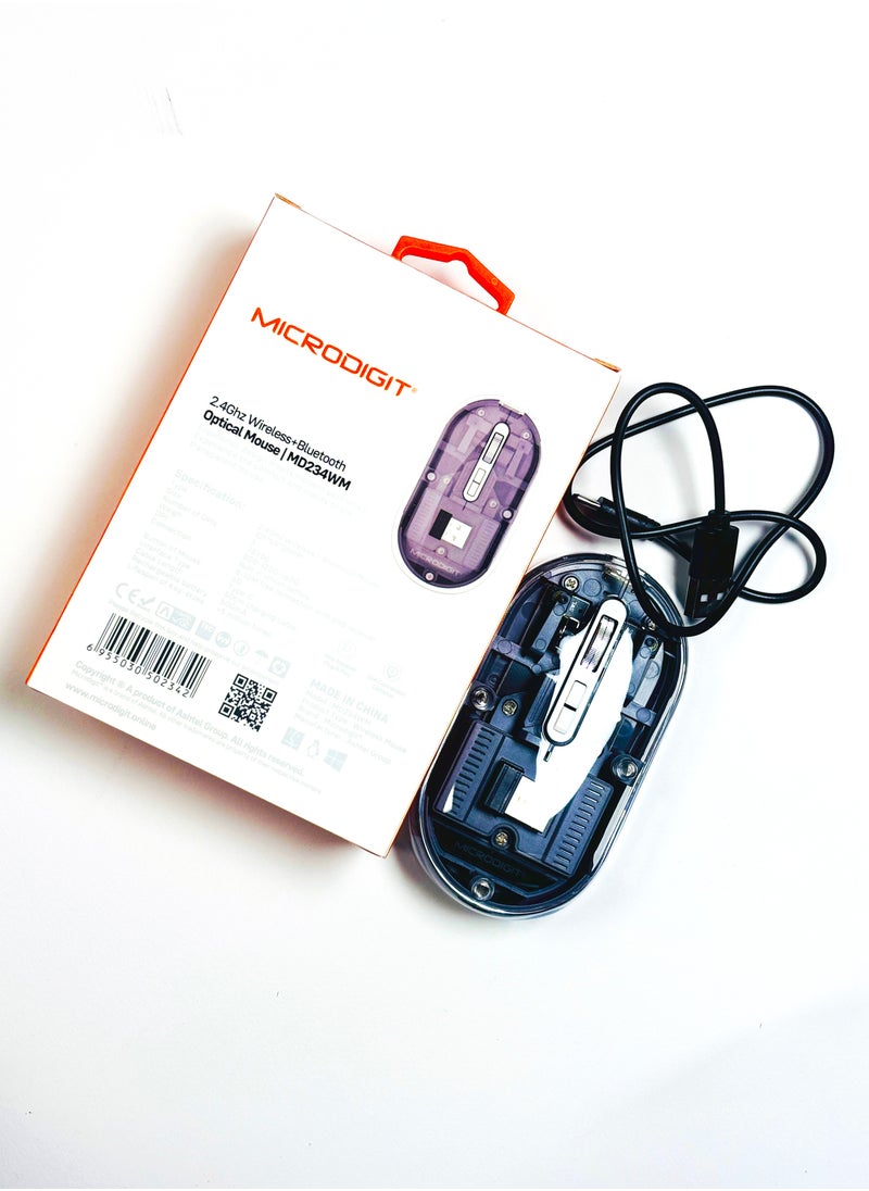 Generic - Microdigit® 2.4GHz Wireless and Bluetooth Optical Mouse MD234WM - Image 1