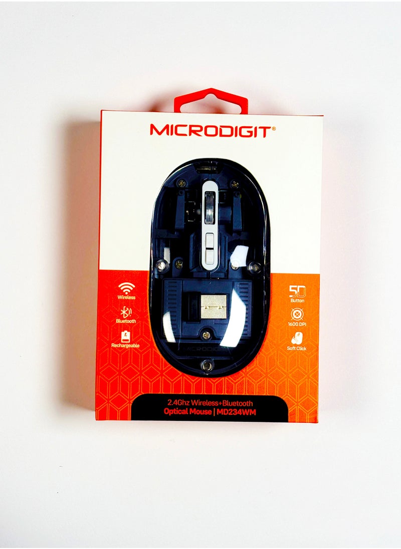 Generic - Microdigit® 2.4GHz Wireless and Bluetooth Optical Mouse MD234WM - Image 1