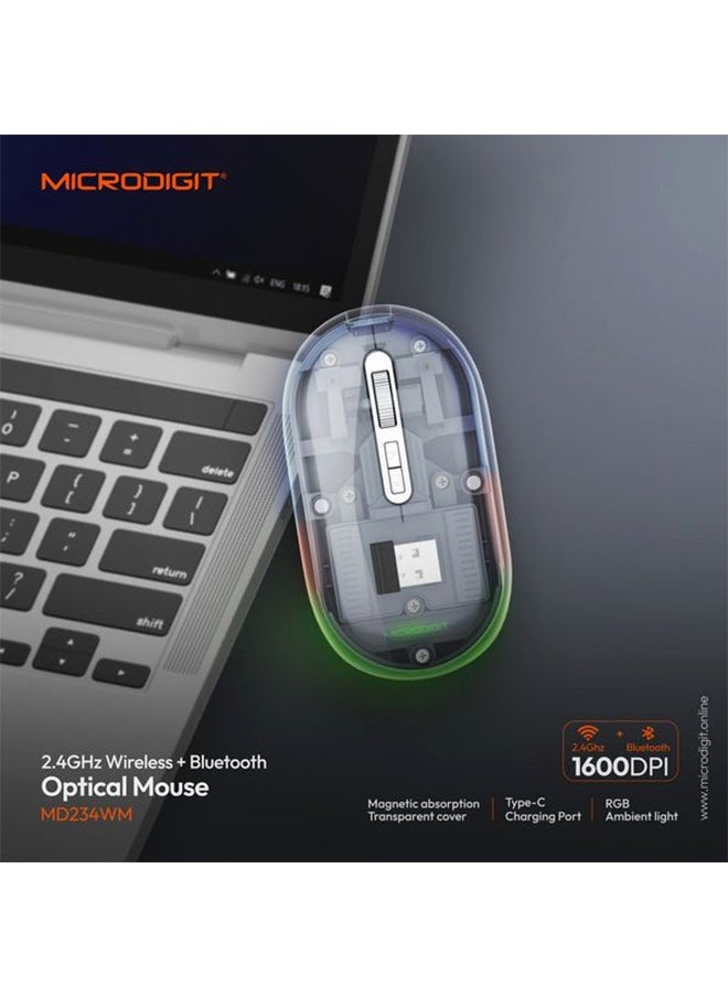 Generic - Microdigit® 2.4GHz Wireless and Bluetooth Optical Mouse MD234WM - Image 1