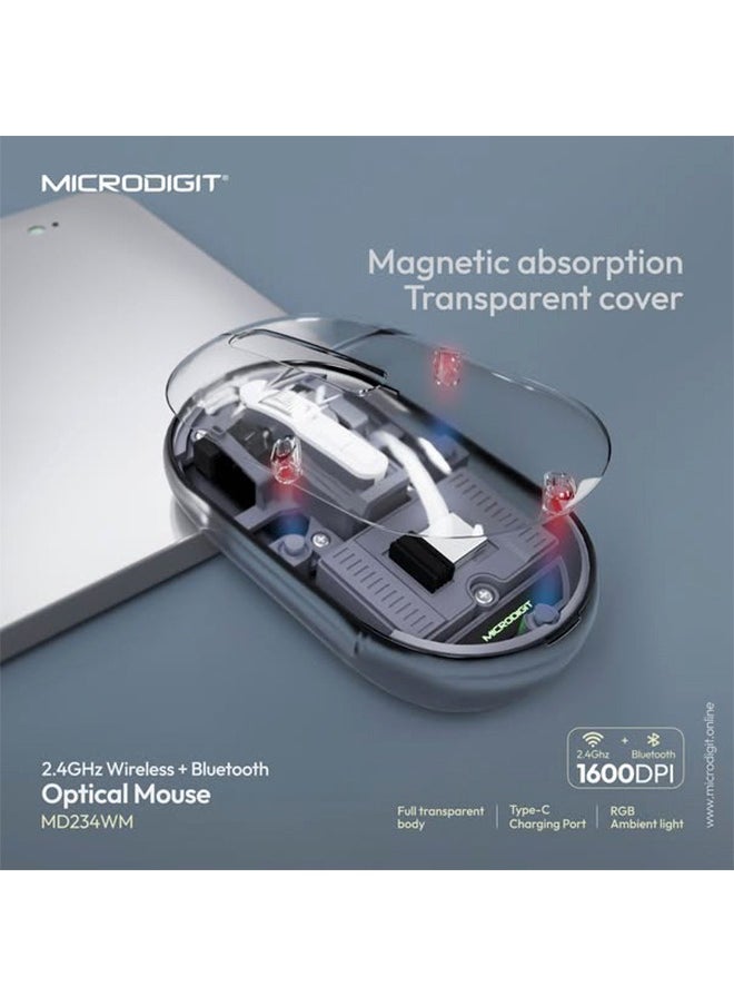 Generic - Microdigit® 2.4GHz Wireless and Bluetooth Optical Mouse MD234WM - Image 1