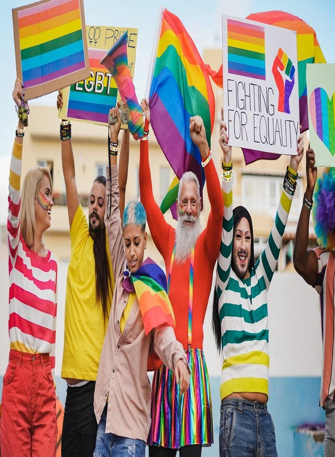 مون بوت مجموعة مون بوت من 144 قطعة من أساور فخر المثليين: أساور معصم من السيليكون المطاطي بألوان قوس قزح، مثالية لمسيرات المثليين والمثليات ومزدوجي الميل الجنسي والمتحولين جنسيًا، وهدايا تذكارية لحفلاتهم. - Image 2