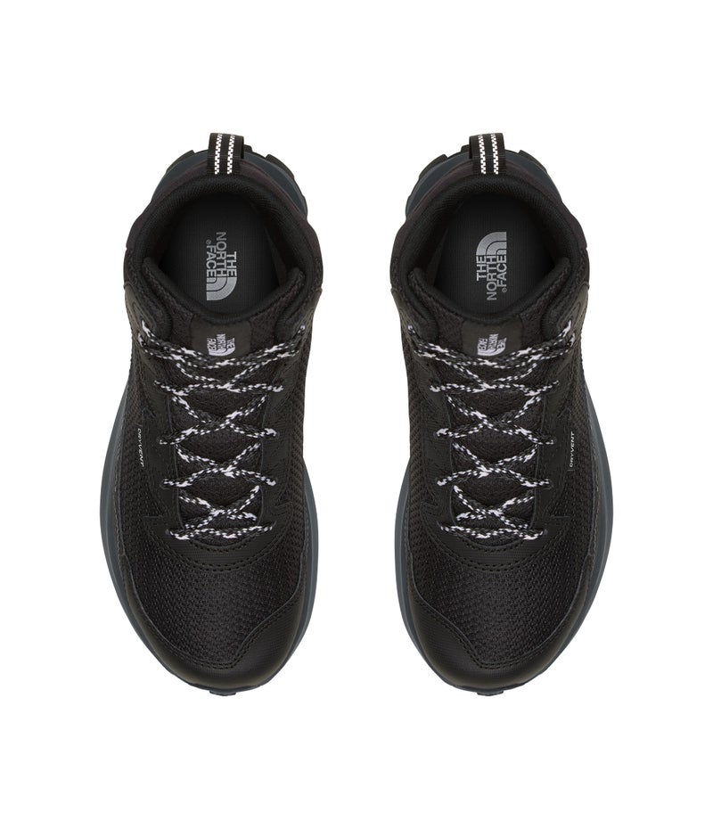 THE NORTH FACE Teen Fastpack Hiker Mid Waterproof Shoe | Rockered EVA Midsole, Grippy Rubber Outsole, TNF Black/TNF Black, 1 - Image 2