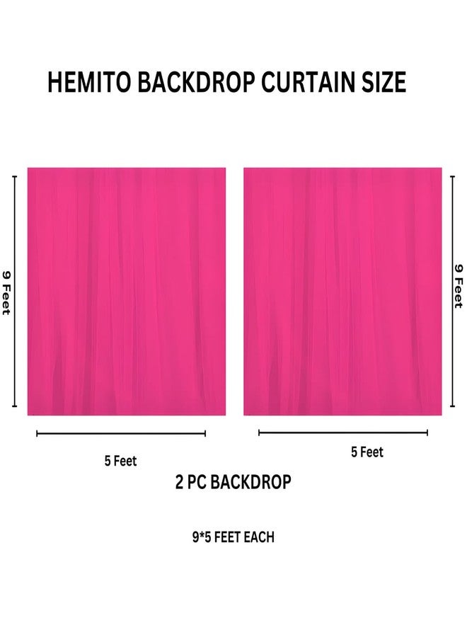Hemito 6 Pc Cabana Tent for Birthday Decoration Canopy Tent for Decortion Outdoor Bedroom with Led Fairy Light Hook and Ribbon for Birthdays,Christmas,Anniversary,Tulle White net Curtain Cloth(Pink) - Image 3