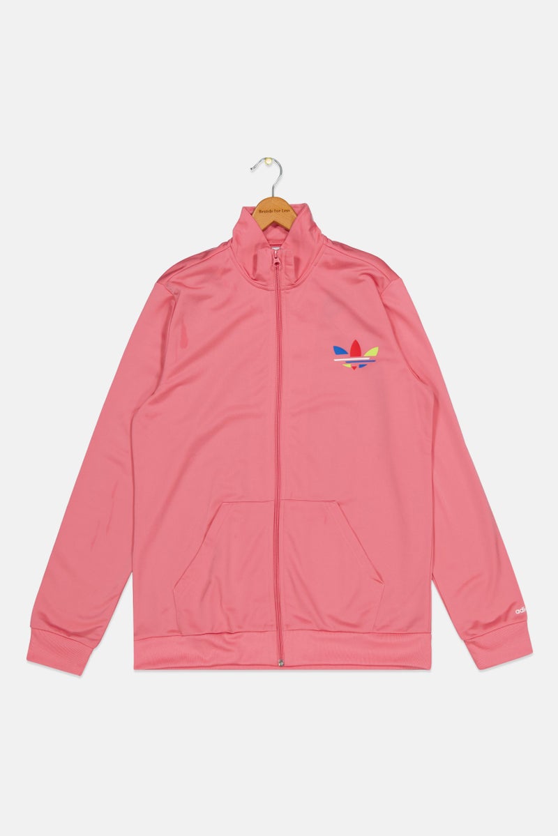adidas Originals Kids Boy Sport Fit Brand Logo Training Jacket, Pink  - Image 1