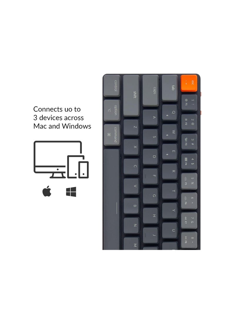 Generic - Keychron K3 D V2 Ultra-slim Wireless Mechanical Low Profile Keyboard Optical Hot-Swappable Switch White Backlit for Mac Windows - Image 1