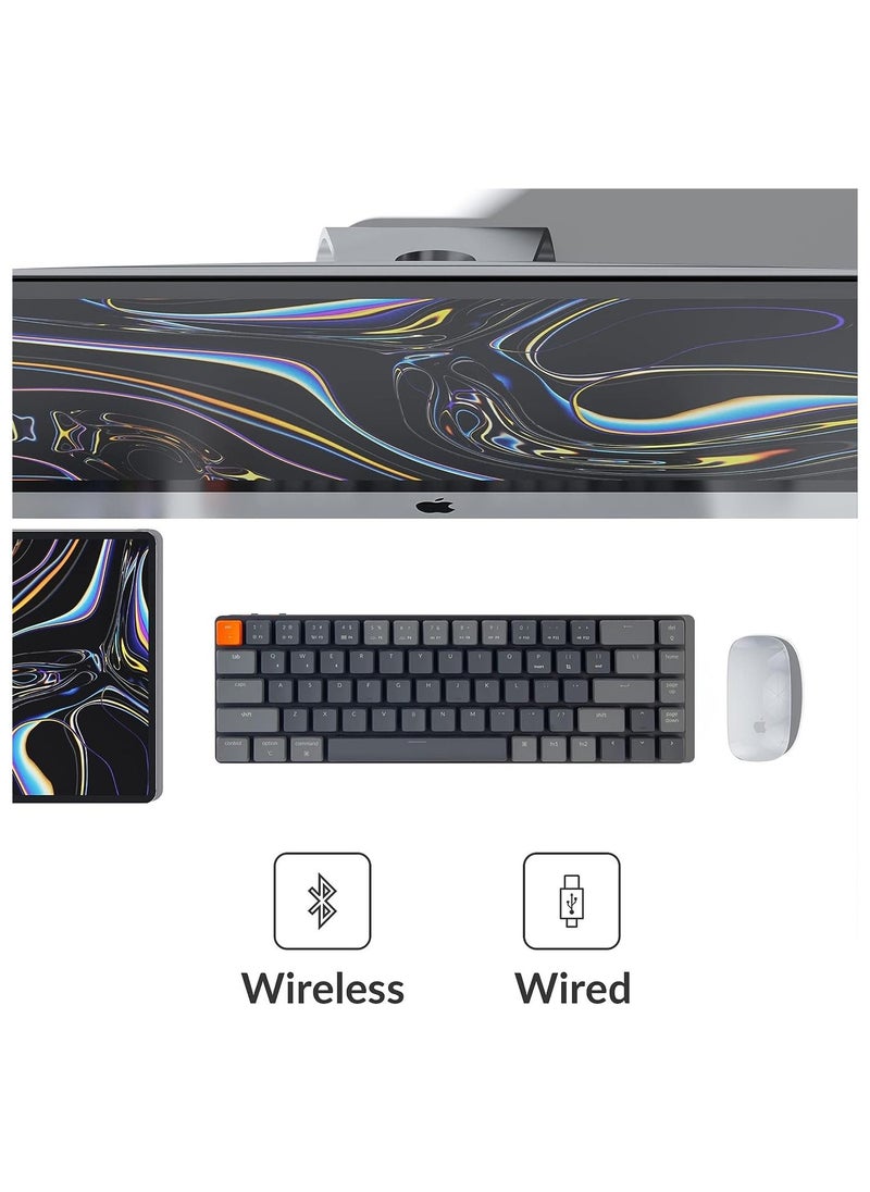 Generic - Keychron K3 D V2 Ultra-slim Wireless Mechanical Low Profile Keyboard Optical Hot-Swappable Switch White Backlit for Mac Windows - Image 1
