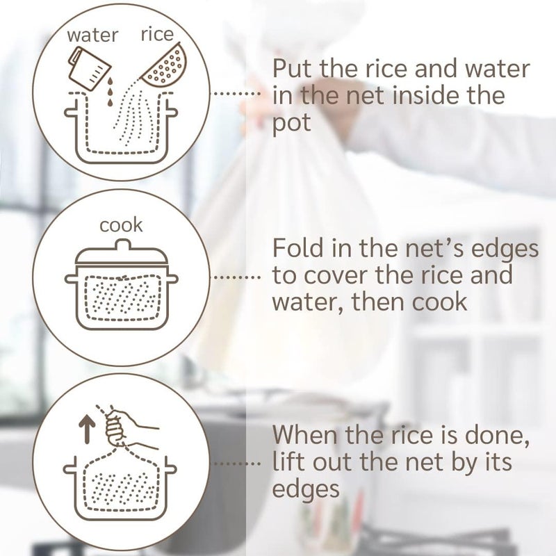 TIKUSAN Rice Net Sushi Rice Cooking Net Rice Cooker Polyester Napkin Reusable Made in Japan (L Size (40"x40")) - Image 2