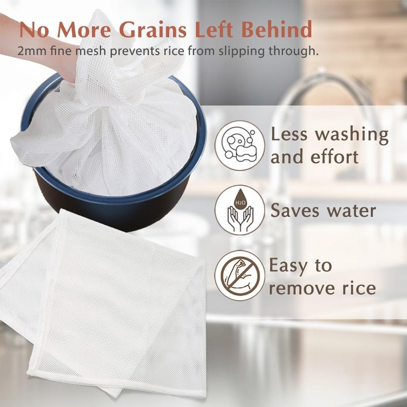TIKUSAN Rice Net Sushi Rice Cooking Net Rice Cooker Polyester Napkin Reusable Made in Japan (L Size (40"x40")) - Image 3
