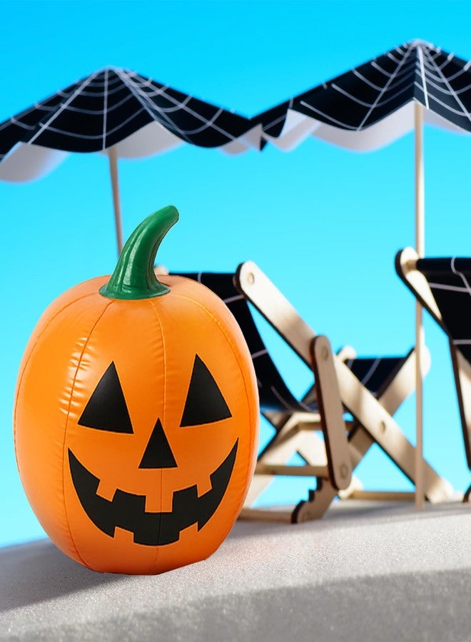 Vertintong 12 Pcs Halloween Pumpkin Beach Balls Inflatable Decorations 14 Inches Plastic Jack O Lantern Party Decoration Inflatable for Halloween Yard, Garden, and Lawn - Image 4